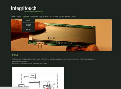Undersida av Integritouch.com's webbplats.